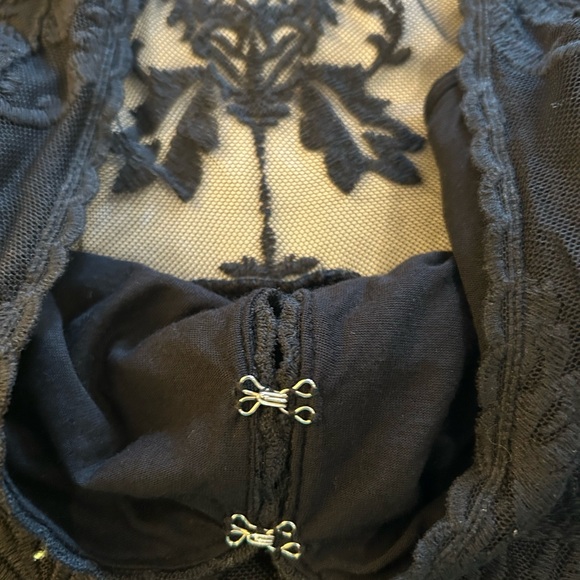NWT FREE PEOPLE Reign Over Me Dress Black Lace Mesh 4 - Picture 10 of 15